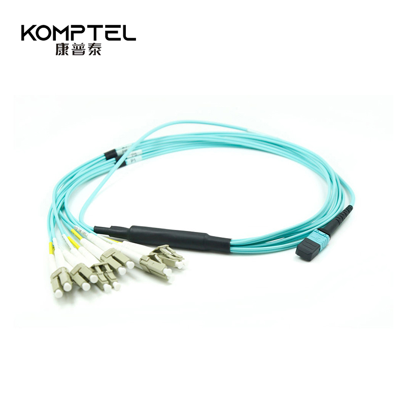 MPO-LC 双工多模OM3/0M4分支跳线3.0mm PVC/LSZH Aqua